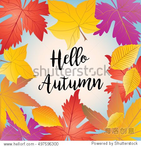 Autumn. Fall. Hello Autumn poster. Autumn leaves background. Leaf. Fall sale fall leaves. Thanksgiving. RETRO. Falling trees frame Halloween Autumn maple tree leaves winter. Autumn landscape Vector