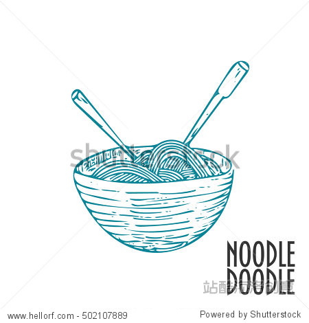 doodle noodle sketchy illustration chinese style noodles