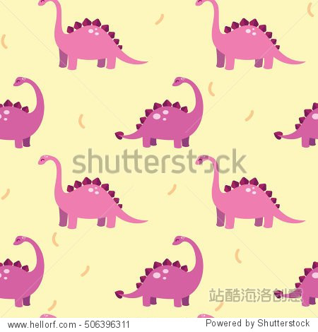 cute pink dinosaur pattern - 图片素材 - 站酷海洛plus正版图片