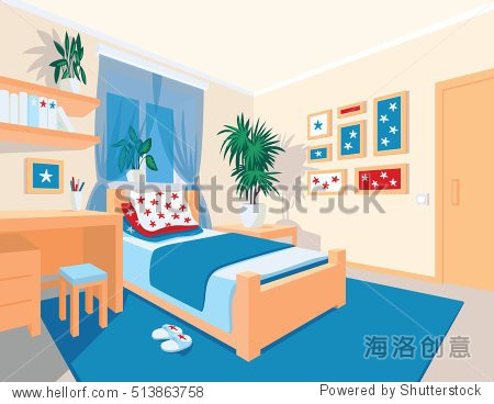 scene for your artworks illustrations and designbedroom卡通