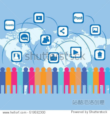 people connecting through social media related connections all