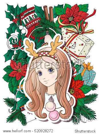 hair with a rim for hair with antlers with christmas wreath