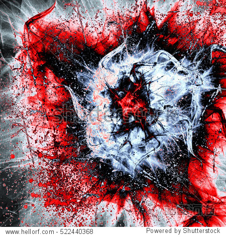 abstract forms executed in vivid paint art style reminiscent of