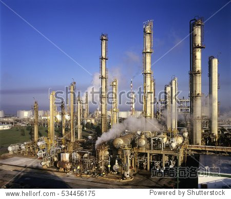 oil refinery, birds eye view-站酷海洛正版图片, 视频, 音乐素材