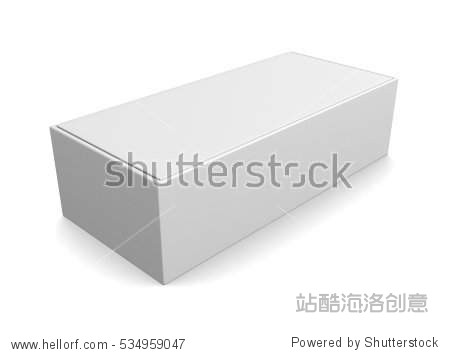 blank white box isolated on white background.