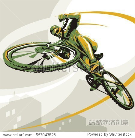 biking illustration. layered cycling vector. perfect ride.