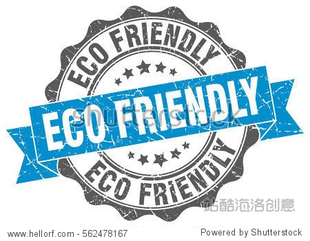 sticker. seal. round grunge vintage ribbon eco friendly sign