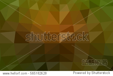 dark green yellow vector blurry triangle background design.