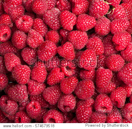 many sweet fresh raspberry fruit closeup view background - 图片