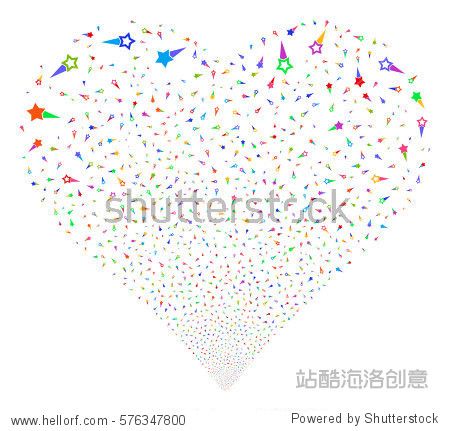 object heart done from scattered pictographs.