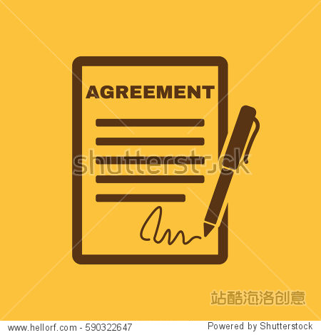 agreementiconcontractandsignaturepactaccordconventionsymbolflat