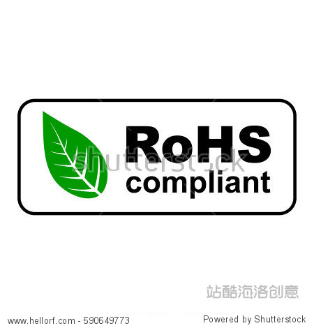 rohs compliant sign with green leaf vector illustration. - 站酷