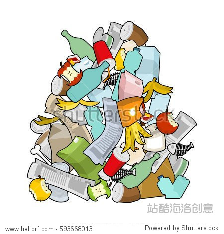 pile rubbish. stack trash. litter background.