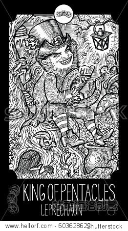 King of pentacles. Leprechaun. Minor Arcana T