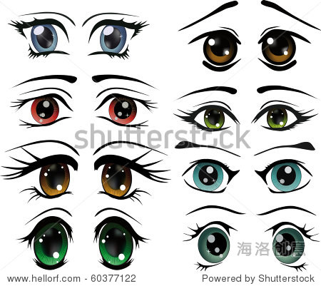 the complete set of the drawn eyes