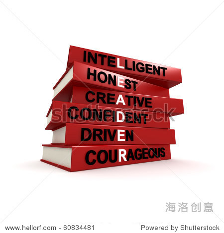 three dimensional render of a pile of books.