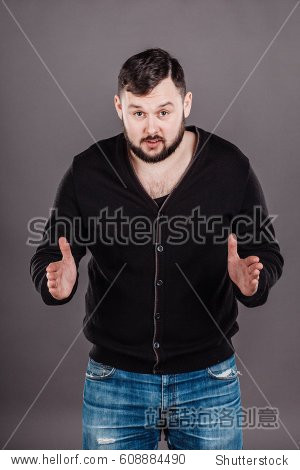 man holding two hands in front of him and shows the size on