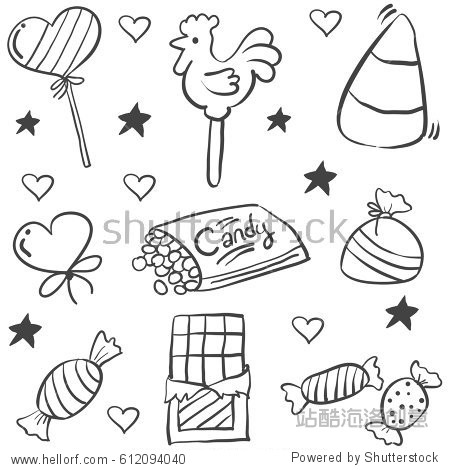 doodle of sketch candy sweet - 图片素材 - 站酷
