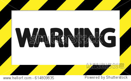 warning frame poster design template vector illustration