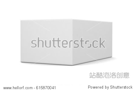 realistic white box isolated on white background.