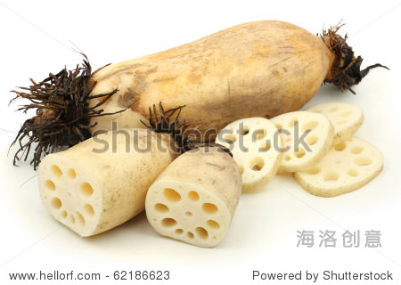 lotus root on the white background