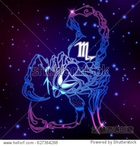 scorpio zodiac sign, horoscope symbol, vector illustration