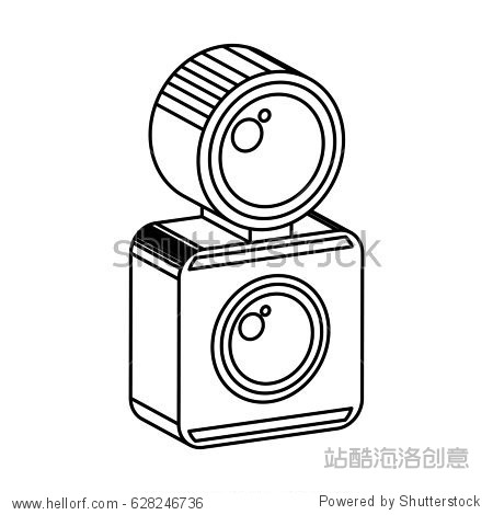retro camera photographic isolated icon - 图片素材