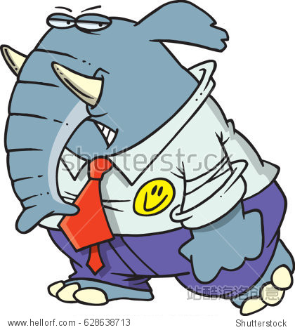 cartoon grumpy elephant