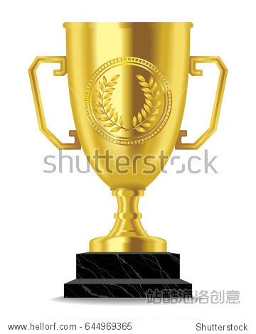 gold laurel trophy cup