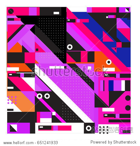 trendy geometric elements memphis greeting cards design.