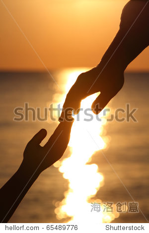 of two hands child and mother adjoin 
