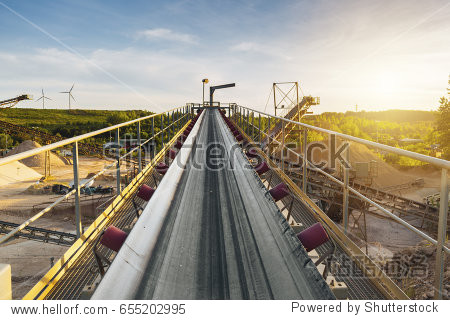conveyor belt in opencast mine