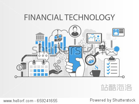 Financial Technology Fin Tech Concept Vector Background With Hand Holding Smartphone 站酷海洛 正版图片 视频 字体 音乐素材交易平台 站酷旗下品牌