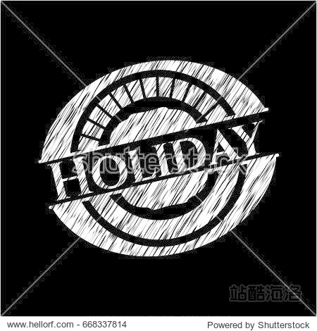 holiday written with chalkboard texture - 图片素材