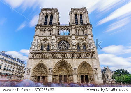 the famous cathedral notre-dame de paris french gothic