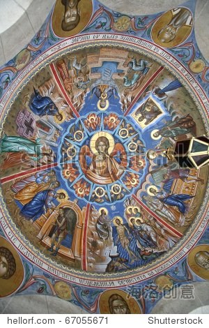 ceiling of the church, depicting the life of jesus-站酷海洛正版