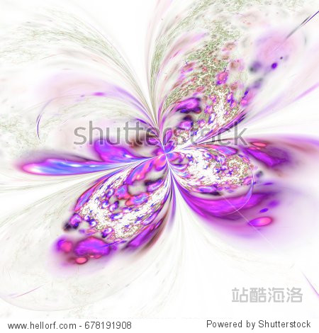 light purple fractal butterfly or flower, digital artwork for