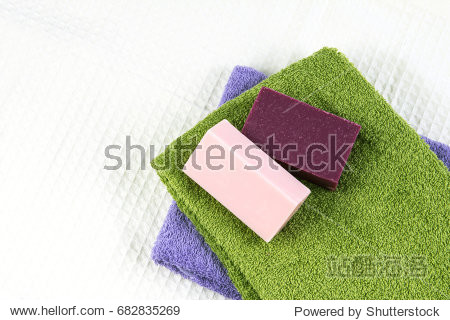 the natural soap bar on bath towel - 图片素材 - 站酷海洛plus正版