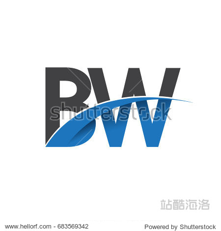 initial letter bw logotype company name colored b
