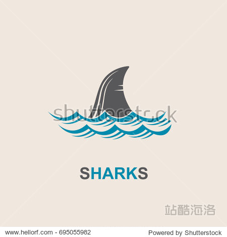 Icon Of Angry Shark Fin With Sea Waves 站酷海洛 正版图片 视频 字体 音乐素材交易平台 站酷旗下品牌