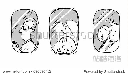 passengers in the plane near the window outside view.