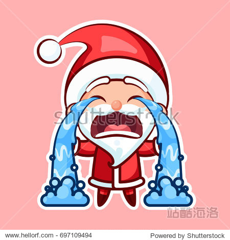 happy character sweet, cute santa claus, father frost pink back