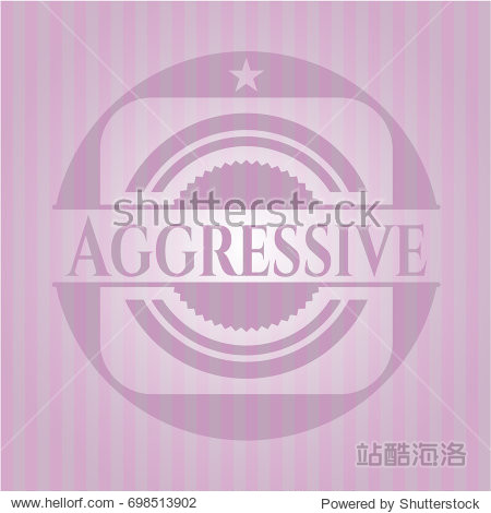 aggressive pink emblem.