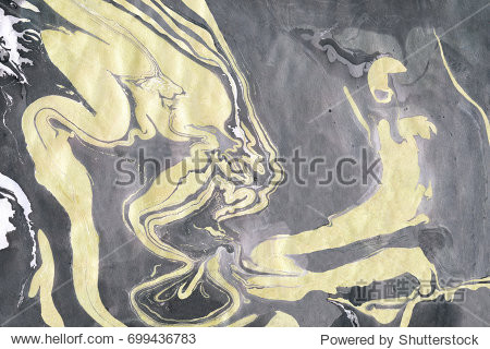 Yellow and gray marble background. Ink marble