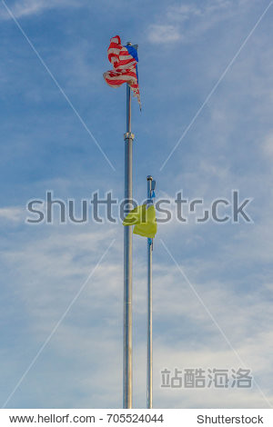 waving flag with blue sky - 图片素材 - 站酷海洛plus正版图片