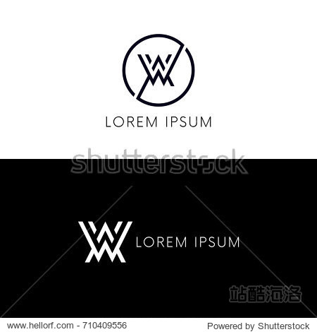 clean aw logo icon wa sign company symbol.