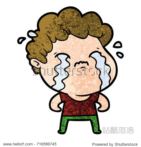 cartoon man crying - 图片素材 - 站酷海洛plus正版