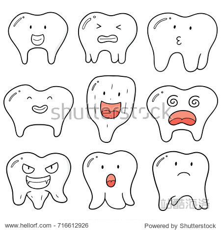 vector set of tooth - 图片素材 - 站酷海洛plus正版图片, 视频