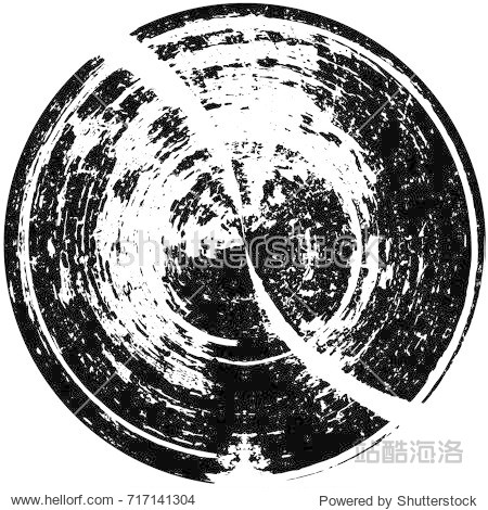 black-white round grunge overlay element.