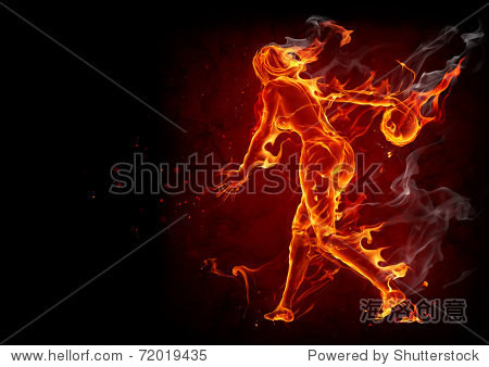 hot girl with a fire ball - 图片素材 - 站酷